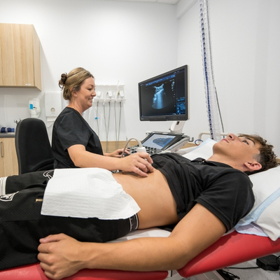 Sonographer doing an ultrasound at Central Queensland Radiology